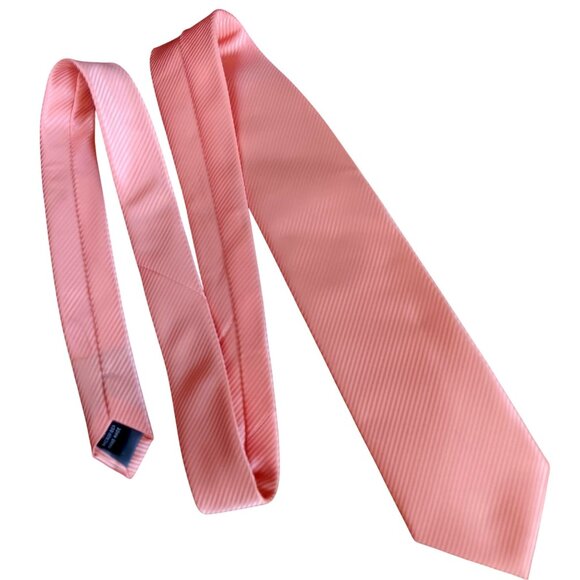 BuyYourTies.com Pink Ribbed Mens Tie 58" 3.5" - Picture 1 of 4